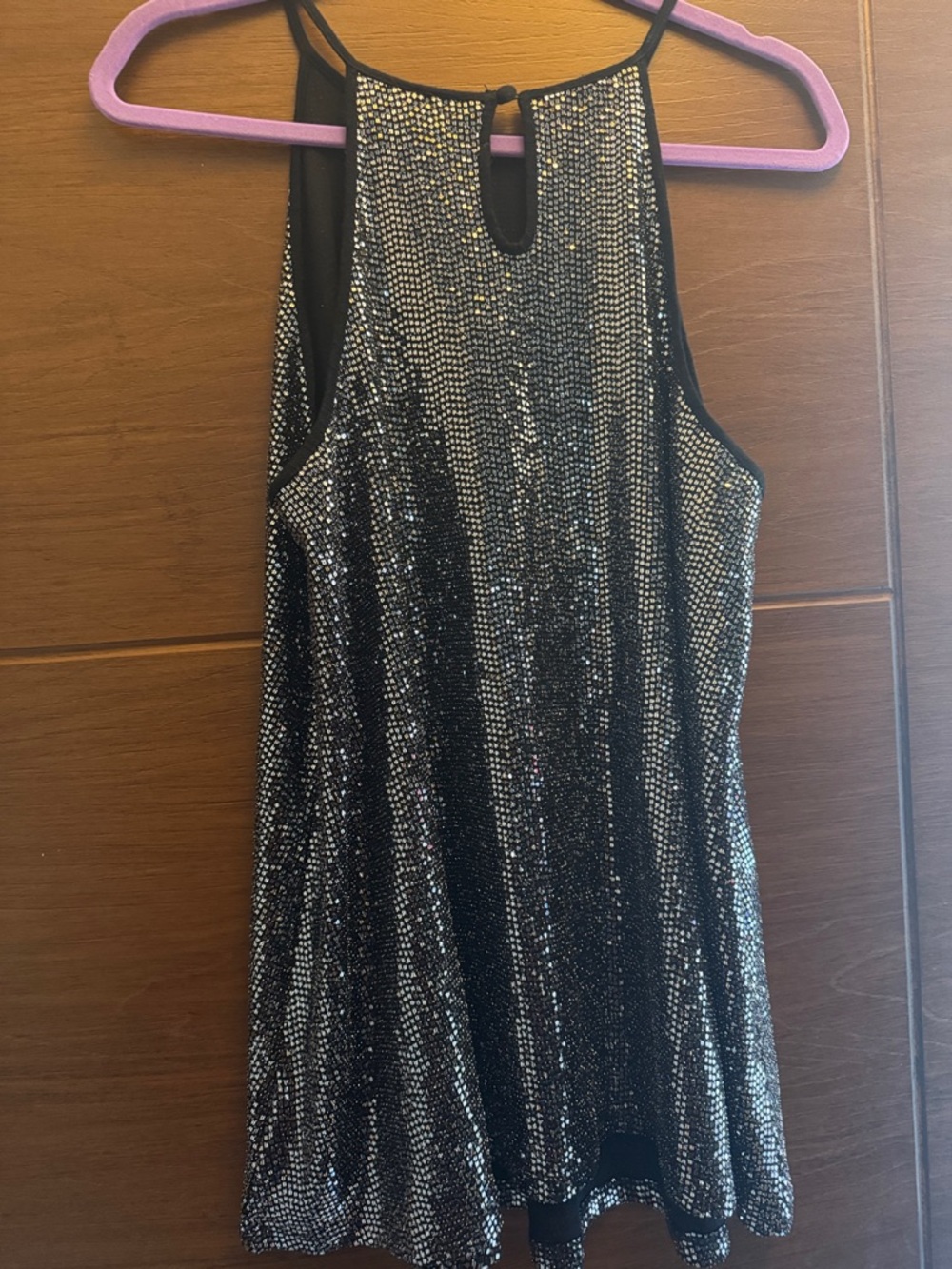 torrid Black Silver Sequin Halter Mini Dress - Picture 5 of 8